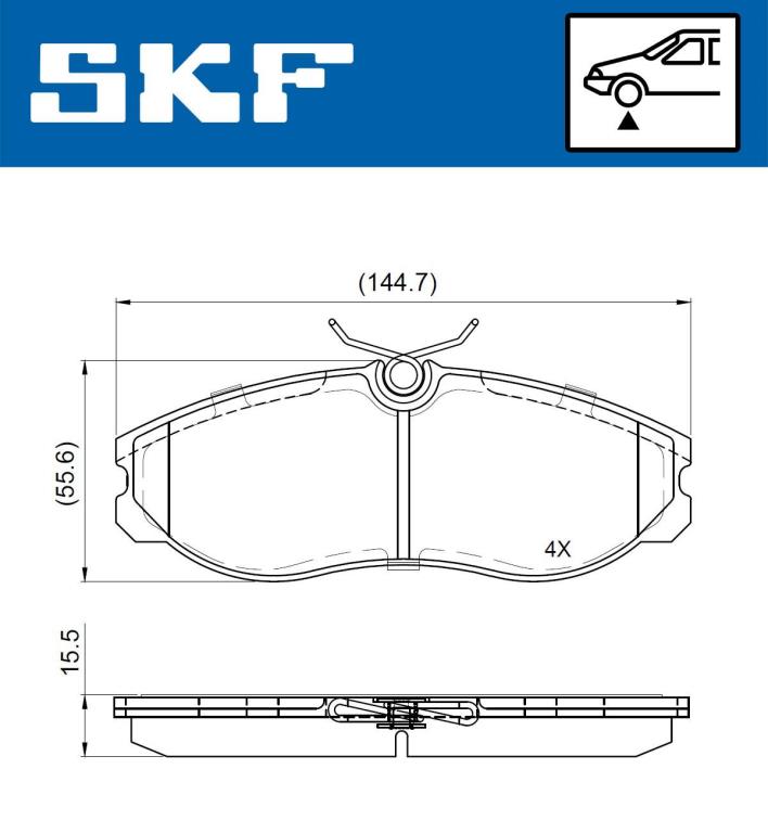 Jogo de 4 pastilhas de travão SKF ref. VKBP 80717